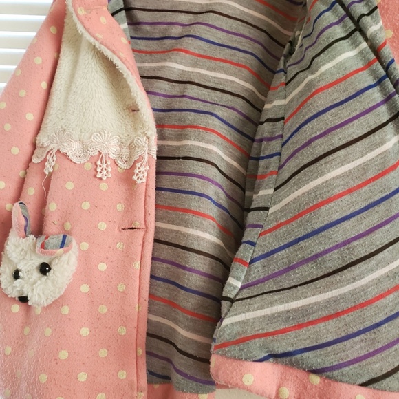 Tickled Pink Mouse Pocket Polka Dot Coat Lined5-6 - Picture 2 of 7